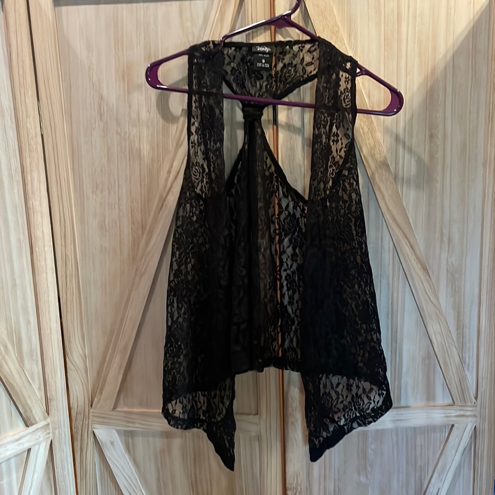 S Black Lace Vanity Vest